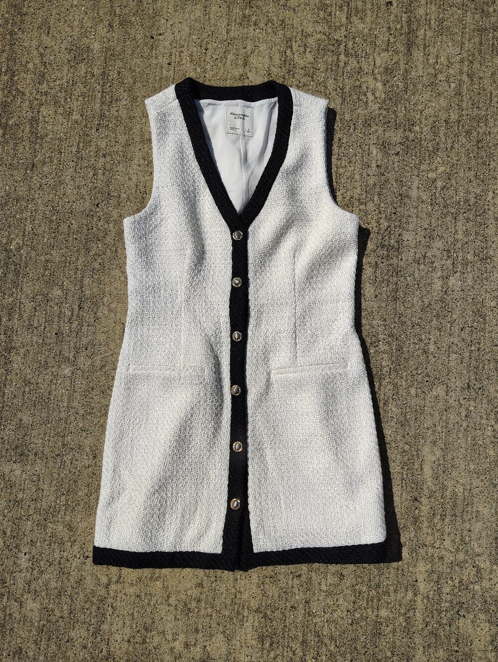 Abercrombie & Fitch Mara Tweed Vest Mini Dress Small Classic Feminine Chic